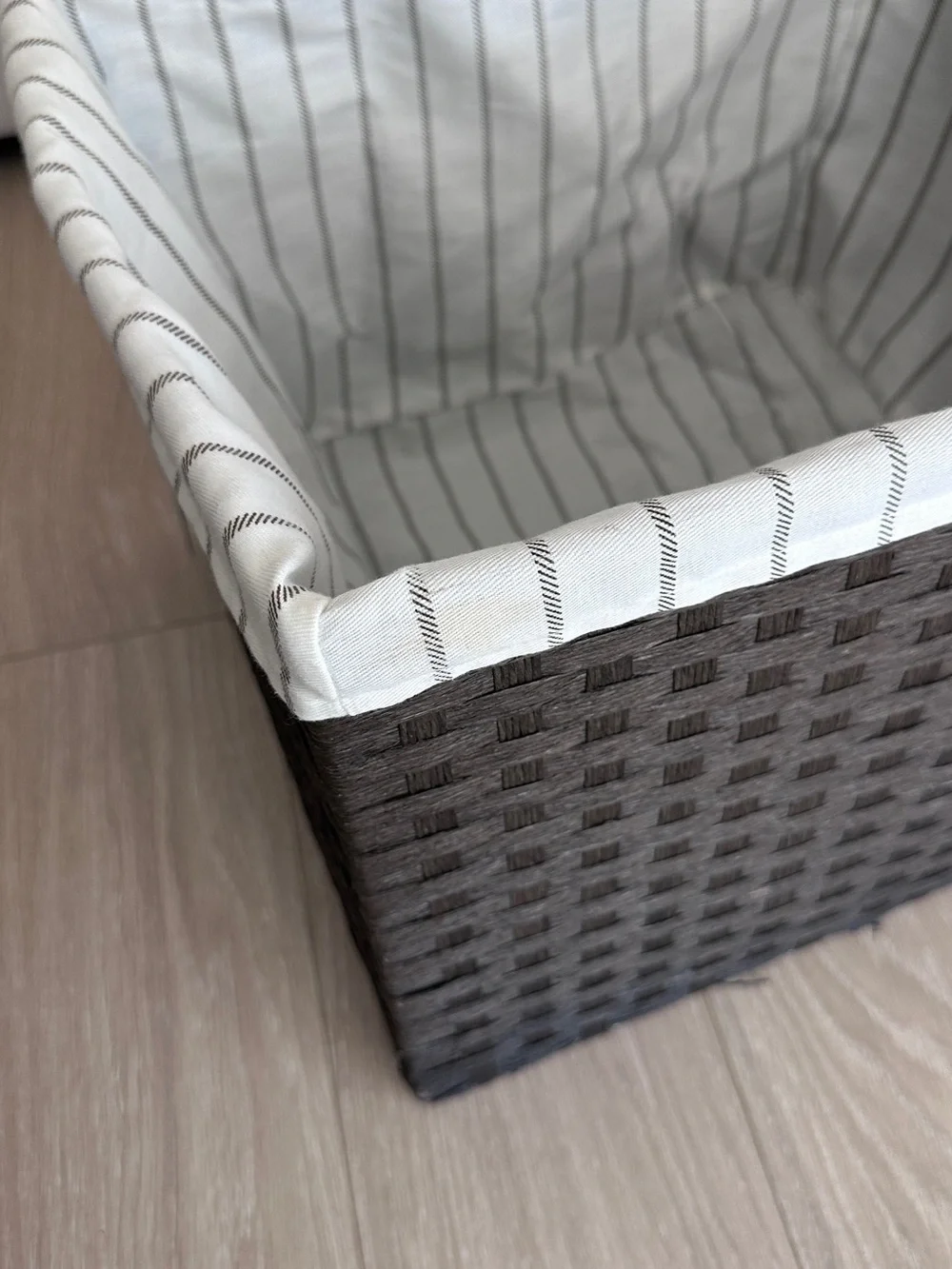 Target Threshold Lined Storage Basket Woven Media Bin